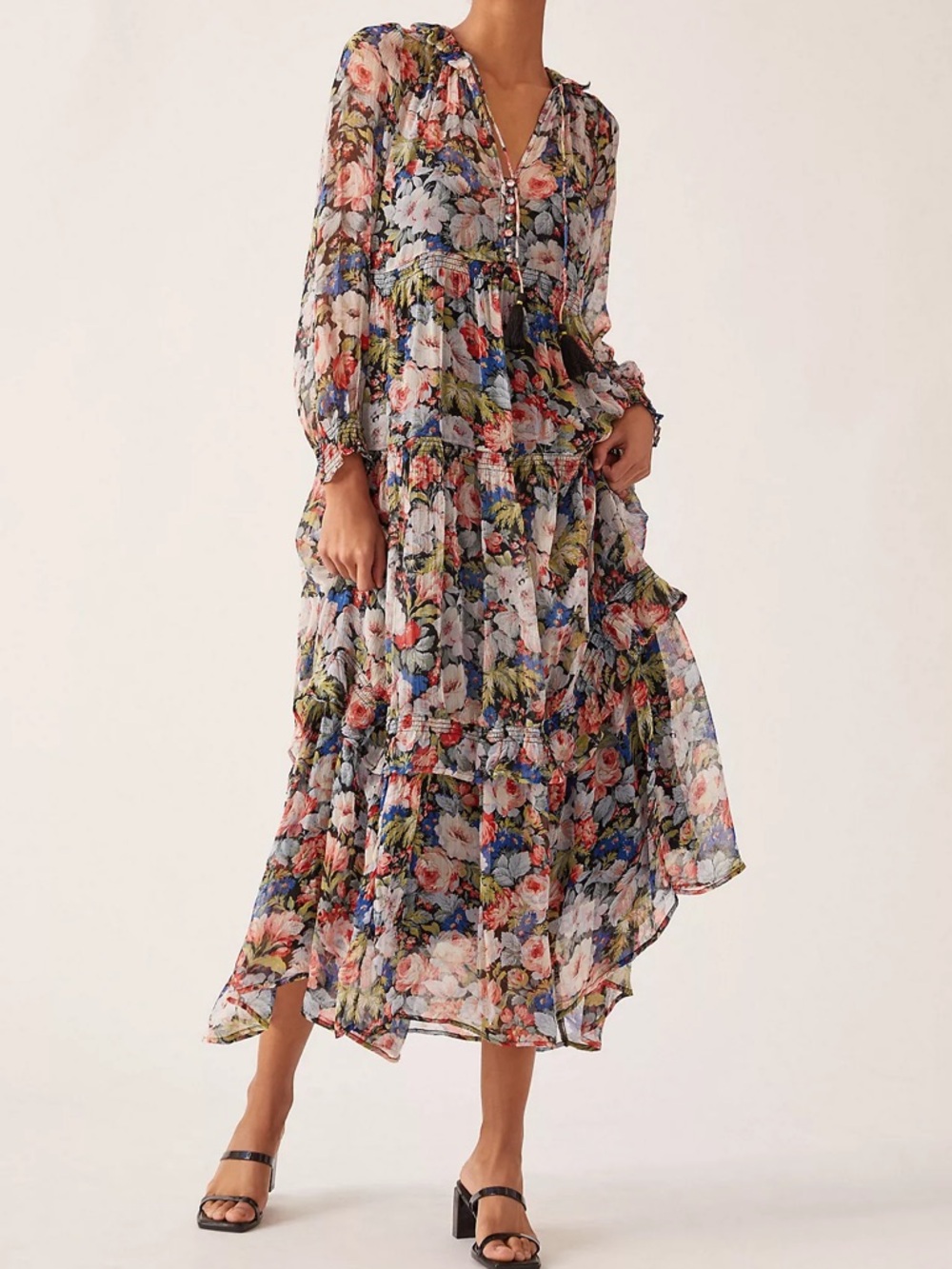 Anthropologie Floral Printed Maxi Dress